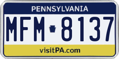 PA license plate MFM8137