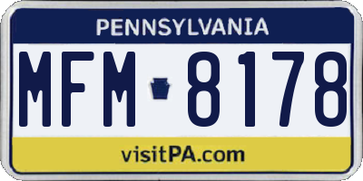 PA license plate MFM8178