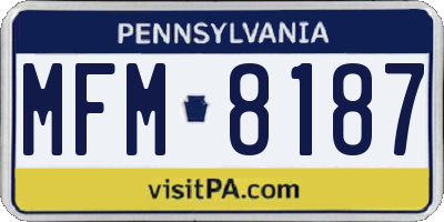 PA license plate MFM8187