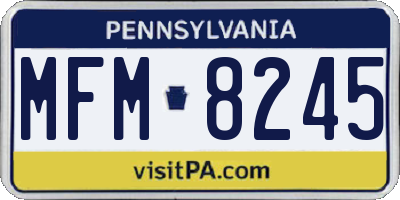 PA license plate MFM8245
