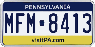 PA license plate MFM8413