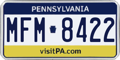PA license plate MFM8422