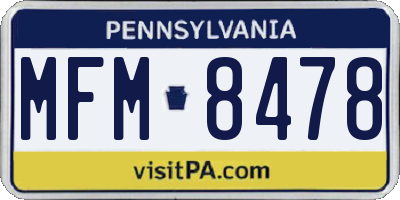 PA license plate MFM8478