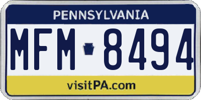 PA license plate MFM8494