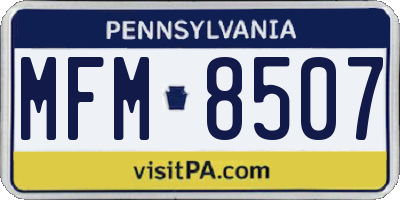 PA license plate MFM8507