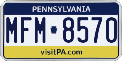 PA license plate MFM8570
