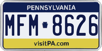 PA license plate MFM8626