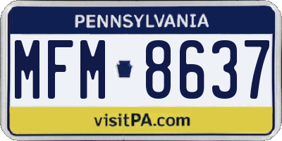 PA license plate MFM8637