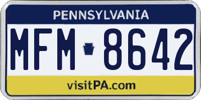 PA license plate MFM8642