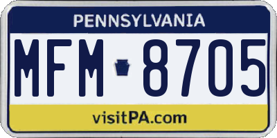PA license plate MFM8705