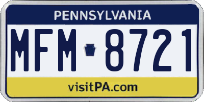 PA license plate MFM8721
