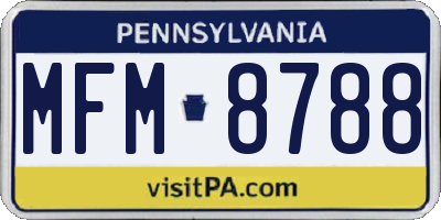 PA license plate MFM8788