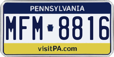 PA license plate MFM8816