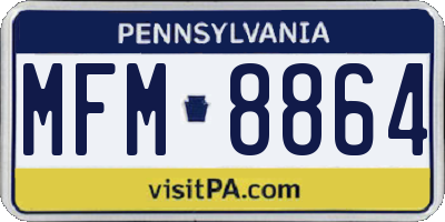 PA license plate MFM8864