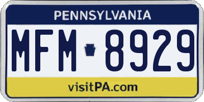 PA license plate MFM8929