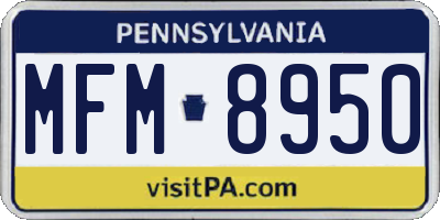PA license plate MFM8950