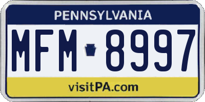 PA license plate MFM8997