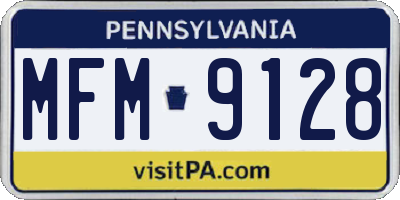 PA license plate MFM9128