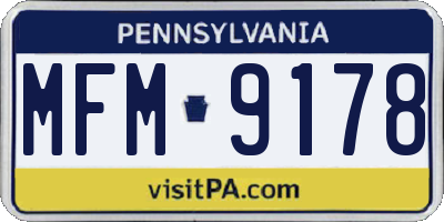 PA license plate MFM9178