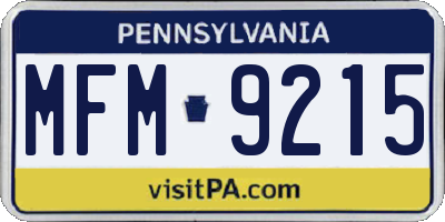 PA license plate MFM9215