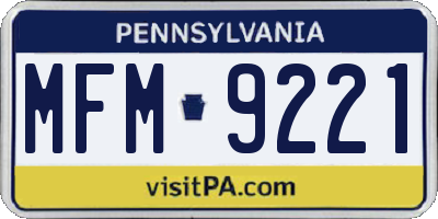 PA license plate MFM9221