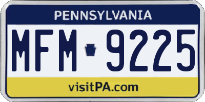 PA license plate MFM9225