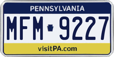 PA license plate MFM9227