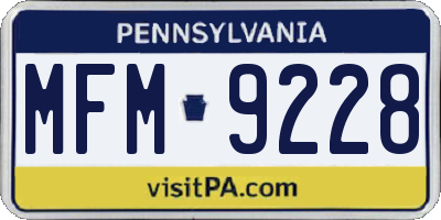 PA license plate MFM9228
