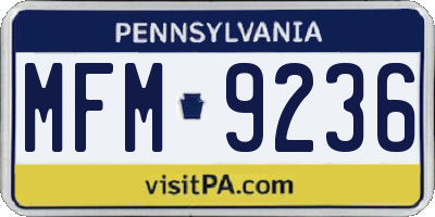 PA license plate MFM9236