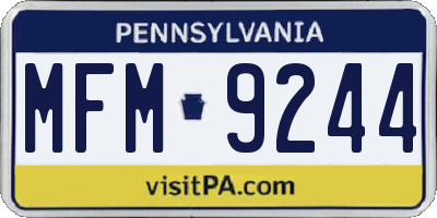 PA license plate MFM9244