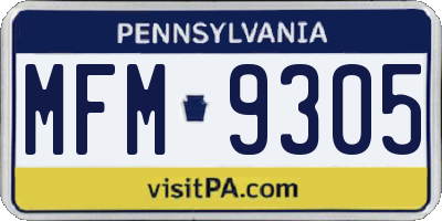 PA license plate MFM9305