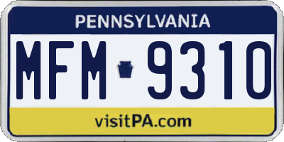 PA license plate MFM9310