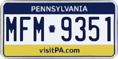 PA license plate MFM9351