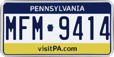 PA license plate MFM9414