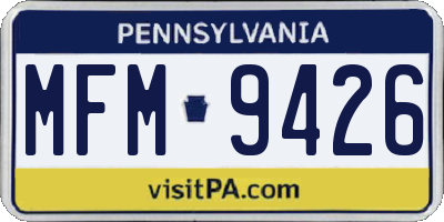 PA license plate MFM9426