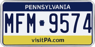 PA license plate MFM9574