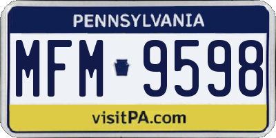 PA license plate MFM9598