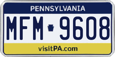PA license plate MFM9608