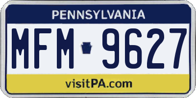 PA license plate MFM9627
