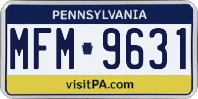 PA license plate MFM9631