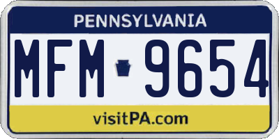 PA license plate MFM9654