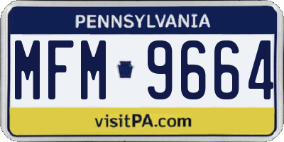PA license plate MFM9664