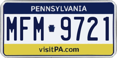 PA license plate MFM9721