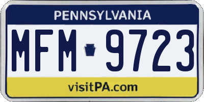 PA license plate MFM9723