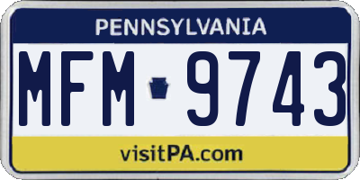 PA license plate MFM9743