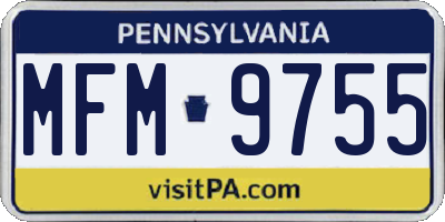 PA license plate MFM9755