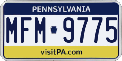 PA license plate MFM9775