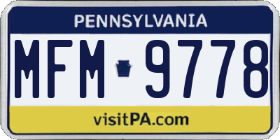 PA license plate MFM9778