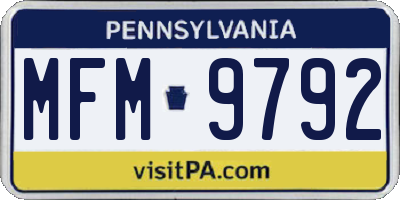 PA license plate MFM9792