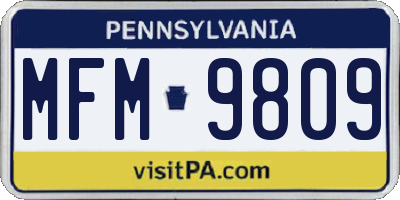 PA license plate MFM9809
